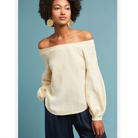 Anthropologie Tops - NEW! Anthropologie Maeve Clotille Off-The-Shoulder Blouse Size 2